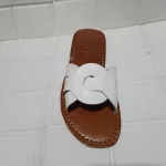 Women’s White Interlocking Strap Moroccan Slides