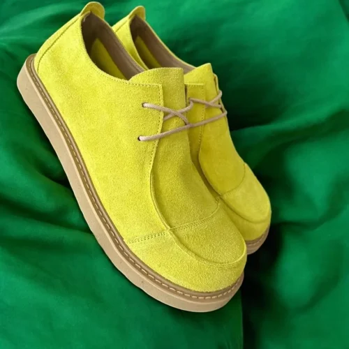 Handmade Women S Suede Loafers Wide Toe Box